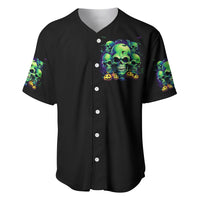 Skull Pumpkin Baseball Jersey I Have Three Side Quite Funny And Side You Never Want - Wonder Print Shop