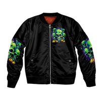 Skull Pumpkin Bomber Jacket I Have Three Side Quite Funny And Side You Never Want - Wonder Print Shop