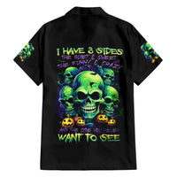 Skull Pumpkin Hawaiian Shirt I Have Three Side Quite Funny And Side You Never Want - Wonder Print Shop