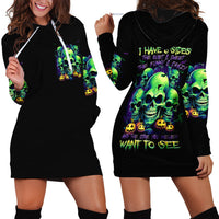Skull Pumpkin Hoodie Dress I Have Three Side Quite Funny And Side You Never Want - Wonder Print Shop