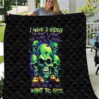 Skull Pumpkin Quilt I Have Three Side Quite Funny And Side You Never Want - Wonder Print Shop