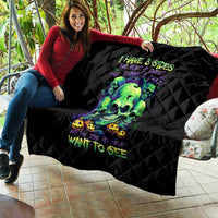 Skull Pumpkin Quilt I Have Three Side Quite Funny And Side You Never Want - Wonder Print Shop