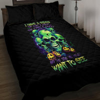 Skull Pumpkin Quilt Bed Set I Have Three Side Quite Funny And Side You Never Want - Wonder Print Shop