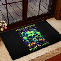 Skull Pumpkin Rubber Doormat I Have Three Side Quite Funny And Side You Never Want - Wonder Print Shop