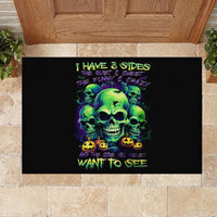 Skull Pumpkin Rubber Doormat I Have Three Side Quite Funny And Side You Never Want - Wonder Print Shop
