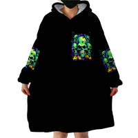 Flower Skull Wearable Blanket Hoodie Don't Try To Figured Me Out I Special Kind Fire Flower - Wonder Print Shop