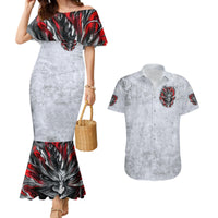 Devil Skull Couples Matching Mermaid Dress and Hawaiian Shirt I Never Alone My Demon With Me 24/7 - Wonder Print Shop