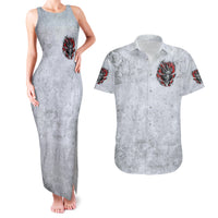 Devil Skull Couples Matching Tank Maxi Dress and Hawaiian Shirt I Never Alone My Demon With Me 24/7 - Wonder Print Shop