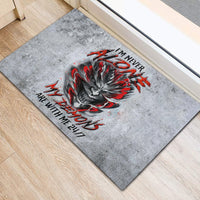 Devil Skull Rubber Doormat I Never Alone My Demon With Me 24/7 - Wonder Print Shop