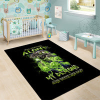 Death Skull Area Rug I Never Alone My Demon With Me 24/7 - Wonder Print Shop