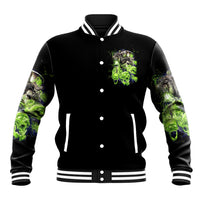 Death Skull Baseball Jacket I Never Alone My Demon With Me 24/7 - Wonder Print Shop