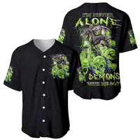 Death Skull Baseball Jersey I Never Alone My Demon With Me 24/7 - Wonder Print Shop