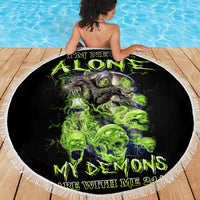 Death Skull Beach Blanket I Never Alone My Demon With Me 24/7 - Wonder Print Shop