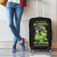 Death Skull Luggage Cover I Never Alone My Demon With Me 24/7 - Wonder Print Shop