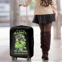 Death Skull Luggage Cover I Never Alone My Demon With Me 24/7 - Wonder Print Shop