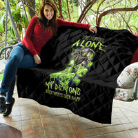 Death Skull Quilt I Never Alone My Demon With Me 24/7 - Wonder Print Shop