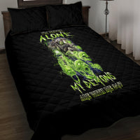Death Skull Quilt Bed Set I Never Alone My Demon With Me 24/7 - Wonder Print Shop
