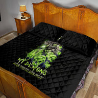 Death Skull Quilt Bed Set I Never Alone My Demon With Me 24/7 - Wonder Print Shop