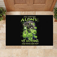 Death Skull Rubber Doormat I Never Alone My Demon With Me 24/7 - Wonder Print Shop