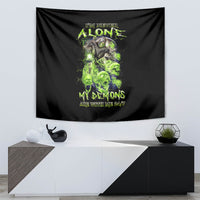 Death Skull Tapestry I Never Alone My Demon With Me 24/7 - Wonder Print Shop