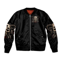 Satan Skull Bomber Jacket I Never Alone My Demon With Me 24/7 - Wonder Print Shop