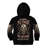 Satan Skull Kid Hoodie I Never Alone My Demon With Me 24/7 - Wonder Print Shop