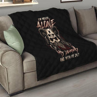 Satan Skull Quilt I Never Alone My Demon With Me 24/7 - Wonder Print Shop