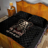 Satan Skull Quilt Bed Set I Never Alone My Demon With Me 24/7 - Wonder Print Shop