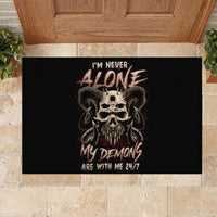 Satan Skull Rubber Doormat I Never Alone My Demon With Me 24/7 - Wonder Print Shop