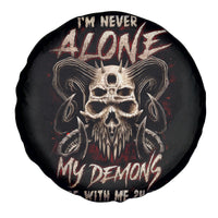 Satan Skull Spare Tire Cover I Never Alone My Demon With Me 24/7 - Wonder Print Shop