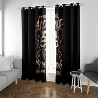 Satan Skull Window Curtain I Never Alone My Demon With Me 24/7 - Wonder Print Shop