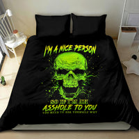 Thunder Skull Bedding Set I'm A Nice Person So If I'm An Asshole You Need To Ask Yourself - Wonder Print Shop