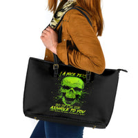 Thunder Skull Leather Tote Bag I'm A Nice Person So If I'm An Asshole You Need To Ask Yourself - Wonder Print Shop