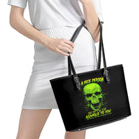 Thunder Skull Leather Tote Bag I'm A Nice Person So If I'm An Asshole You Need To Ask Yourself - Wonder Print Shop