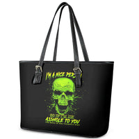 Thunder Skull Leather Tote Bag I'm A Nice Person So If I'm An Asshole You Need To Ask Yourself - Wonder Print Shop