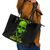 Thunder Skull Leather Tote Bag I'm A Nice Person So If I'm An Asshole You Need To Ask Yourself - Wonder Print Shop