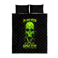 Thunder Skull Quilt Bed Set I'm A Nice Person So If I'm An Asshole You Need To Ask Yourself - Wonder Print Shop