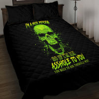 Thunder Skull Quilt Bed Set I'm A Nice Person So If I'm An Asshole You Need To Ask Yourself - Wonder Print Shop