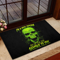 Thunder Skull Rubber Doormat I'm A Nice Person So If I'm An Asshole You Need To Ask Yourself - Wonder Print Shop