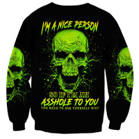 Flower Skull Sweatshirt Iam A Sweet Girl Full Of Crazy - Wonder Print Shop