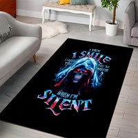American Skull Area Rug I Talk I Smile But Be Carefull When I Silent - Wonder Print Shop
