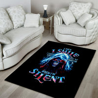 American Skull Area Rug I Talk I Smile But Be Carefull When I Silent - Wonder Print Shop