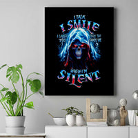 American Skull Canvas Wall Art I Talk I Smile But Be Carefull When I Silent - Wonder Print Shop
