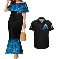 American Skull Couples Matching Mermaid Dress and Hawaiian Shirt I Talk I Smile But Be Carefull When I Silent - Wonder Print Shop