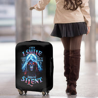 American Skull Luggage Cover I Talk I Smile But Be Carefull When I Silent - Wonder Print Shop