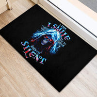 American Skull Rubber Doormat I Talk I Smile But Be Carefull When I Silent - Wonder Print Shop