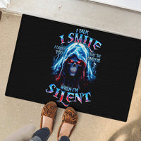 American Skull Rubber Doormat I Talk I Smile But Be Carefull When I Silent - Wonder Print Shop