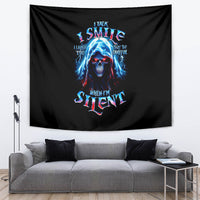 American Skull Tapestry I Talk I Smile But Be Carefull When I Silent - Wonder Print Shop