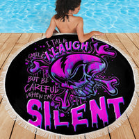 Graffiti Skull Beach Blanket I Talk I Smile But Be Carefull When I Silent - Wonder Print Shop