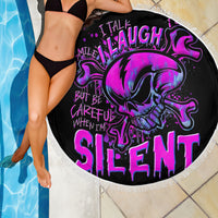 Graffiti Skull Beach Blanket I Talk I Smile But Be Carefull When I Silent - Wonder Print Shop